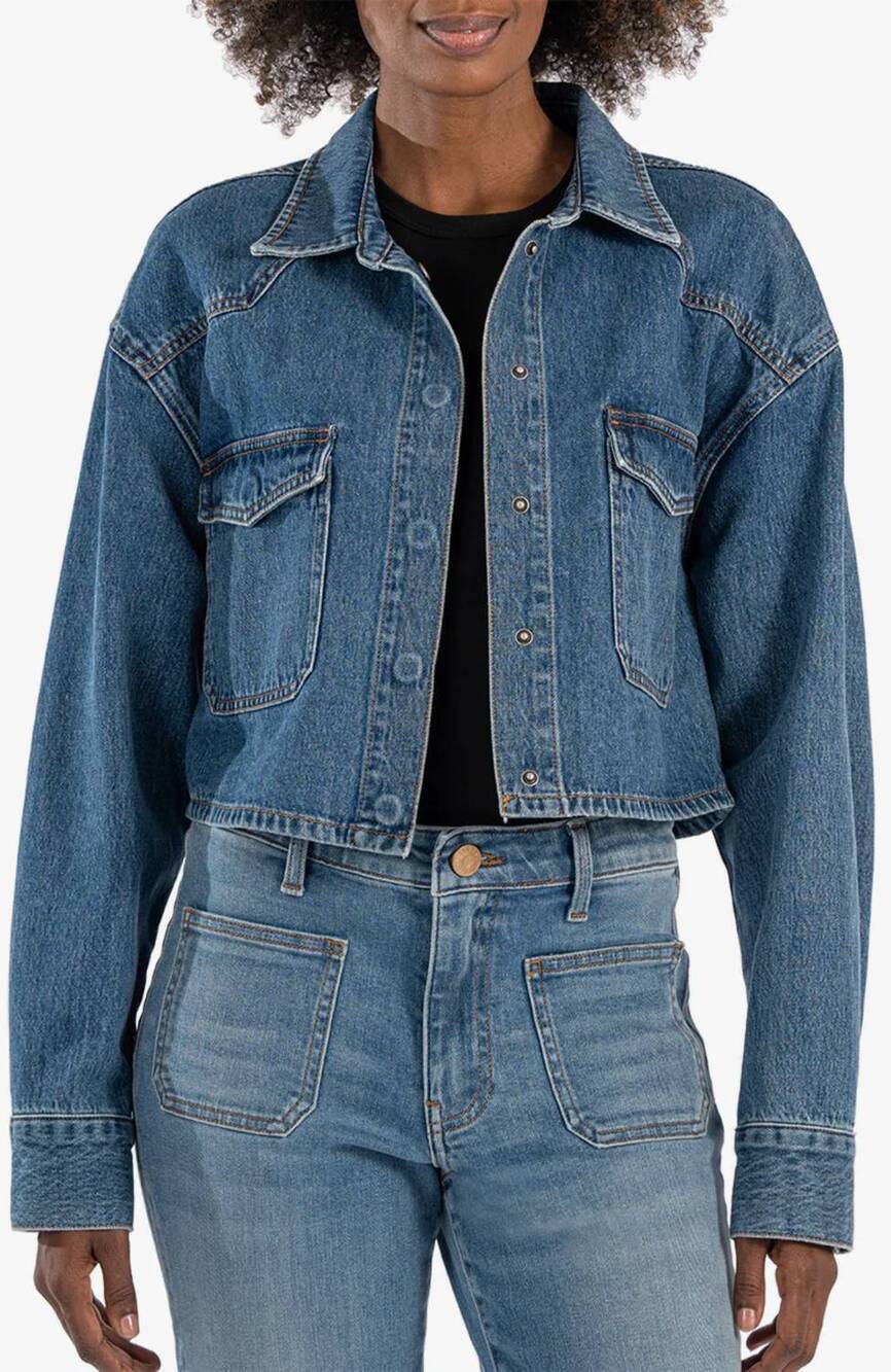 NEW KUT FROM THE KLOTH western billie crop jacket in alive